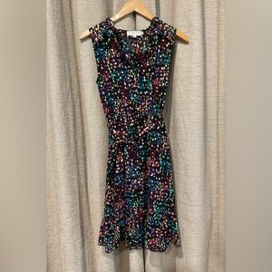 Molly Bracken Confetti Sleeveless Dress, Blue Base, Size X-Small